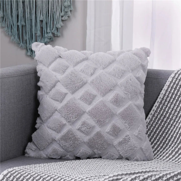 Luxury Plush Embroidered Cushion Cover – Soft Faux Wool
