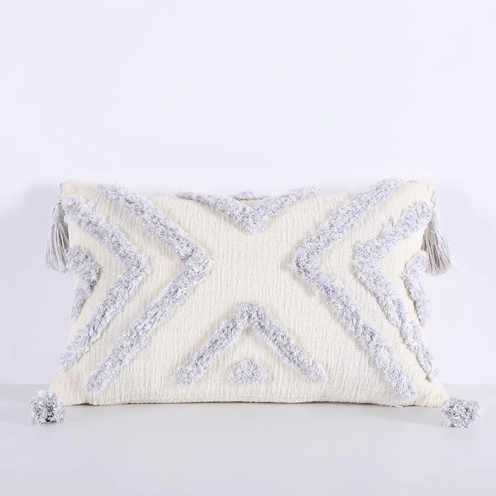 Luxury Chenille Tufted Boho Pillow Covers – Decorative Cushion Cases with Tassels for Sofa, Bed & Farmhouse Decor