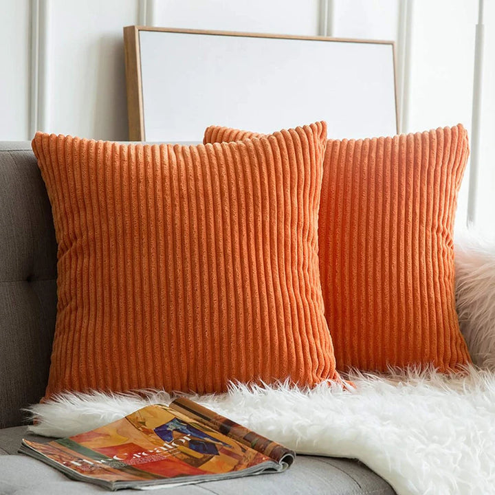 Large Soft Corduroy Cushion Cover – Nordic Striped Pillowcase