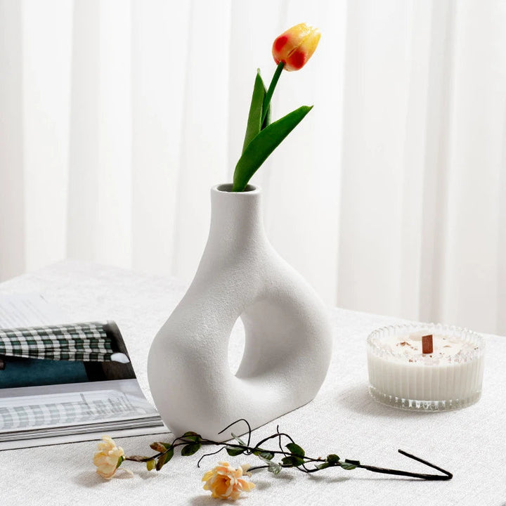 Matte Ceramic Vase – Nordic Minimalist Flowerpot Decor
