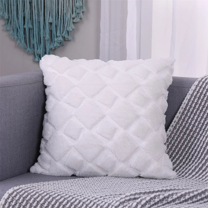 Soft Plush Faux Wool Throw Pillow Covers – Luxury Nordic Embroidered Cushion Cases for Sofa, Bed & Living Room Decor