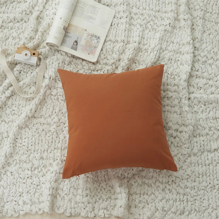 Orange Plaid Cushion Cover for Sofa & Autumn Décor