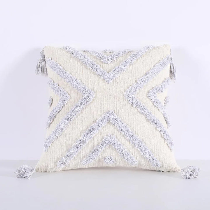 Luxury Chenille Tufted Boho Pillow Covers – Decorative Cushion Cases with Tassels for Sofa, Bed & Farmhouse Decor