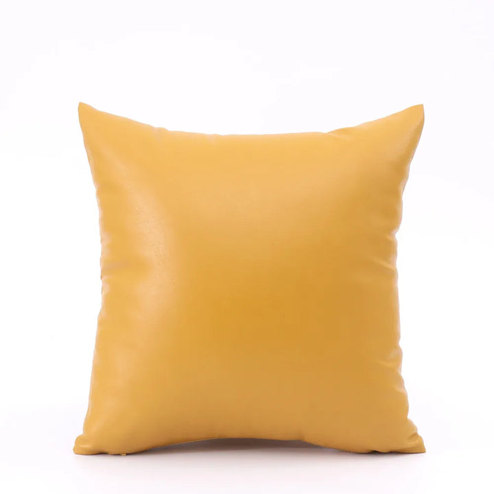 Luxury Faux Leather Cushion Cover – Modern Decorative
