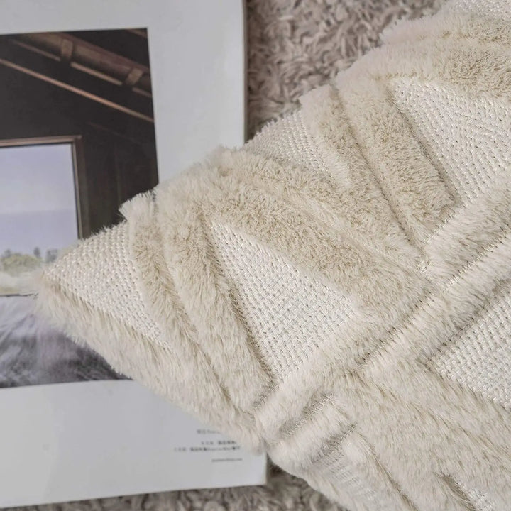 Luxury Plush Embroidered Cushion Cover – Soft Faux Wool