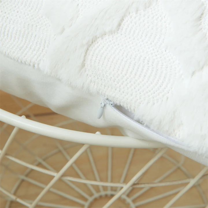 3D Plush Geometric Embroidered Cushion Cover