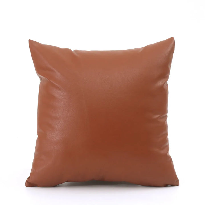 Luxury Faux Leather Cushion Cover – Modern Decorative