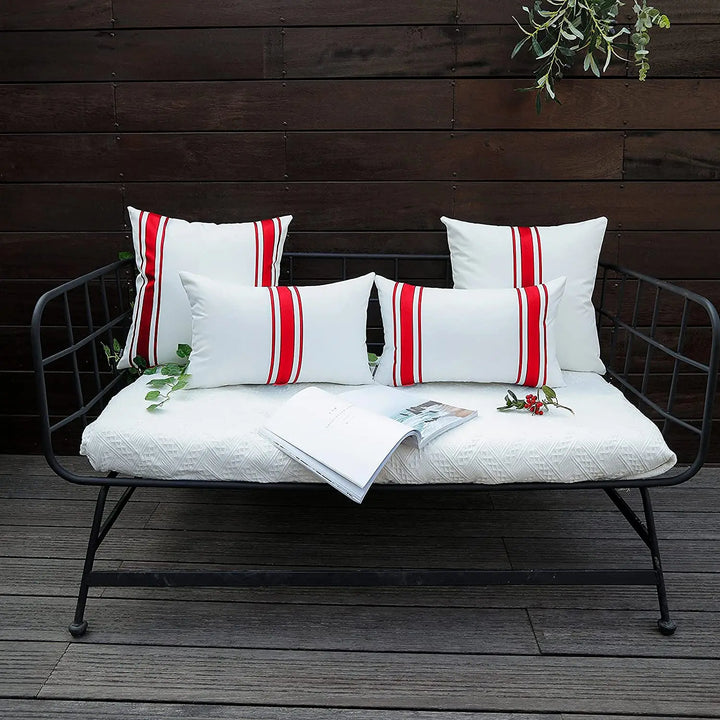 Set of 2 Outdoor Waterproof Cushion Covers for Patio & Garden