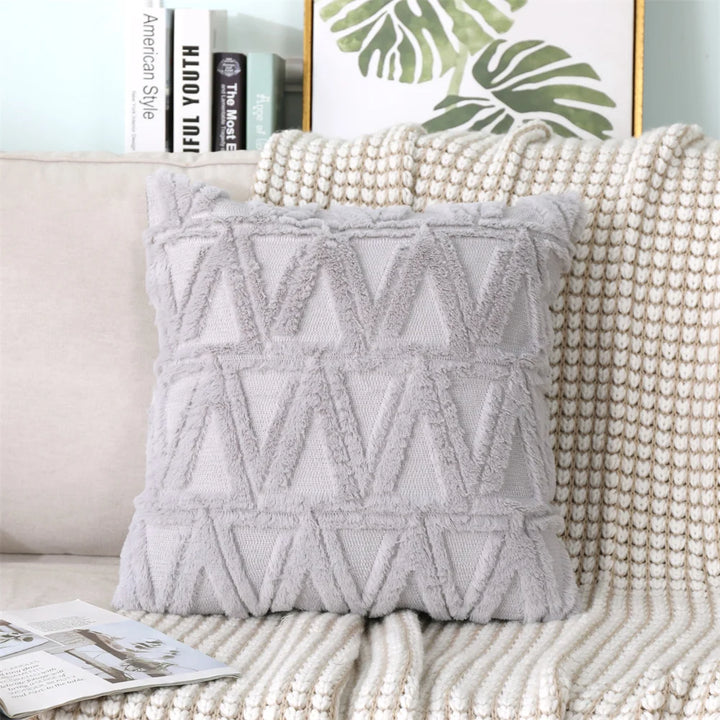 Soft Plush Faux Wool Throw Pillow Covers – Luxury Nordic Embroidered Cushion Cases for Sofa, Bed & Living Room Decor