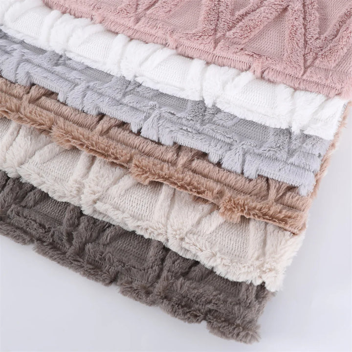 Luxury Faux Wool Embroidered Pillow Cover – Soft Plush Cushion