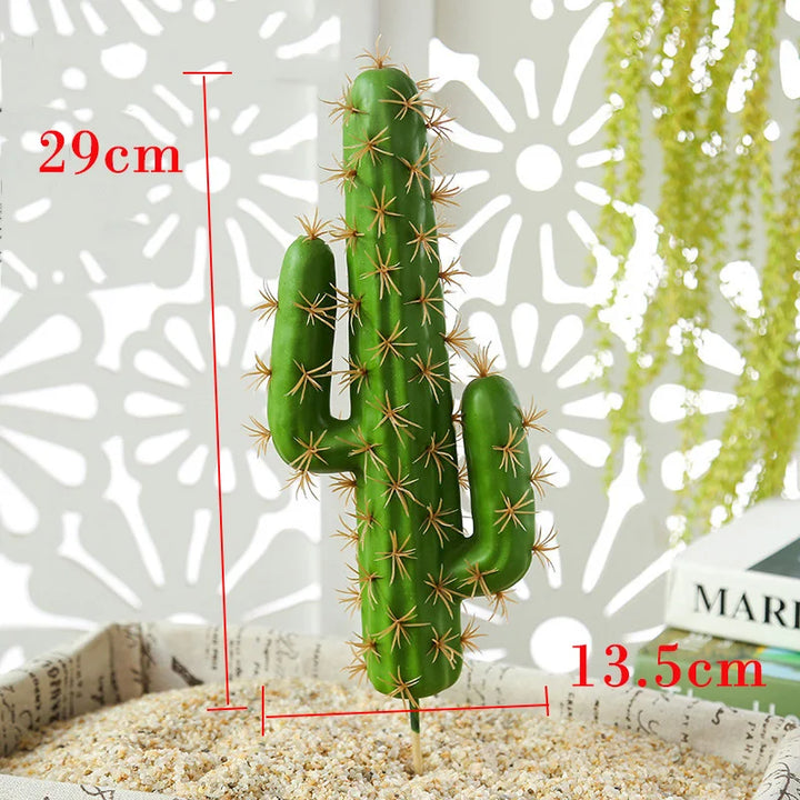 Tall Artificial Cactus Decor – 30-43cm Green Thorn Ball Succulent for Home, Office & Event Styling
