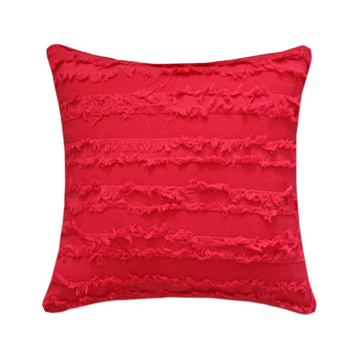 Boho Tassel Throw Pillow Covers – Striped Jacquard Decorative Cushion Cases for Sofa, Bed & Living Room
