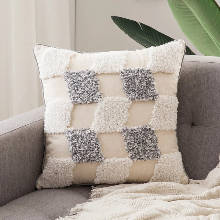 Boho Tufted Pillow Cover – Tassel Cotton Cushion Case