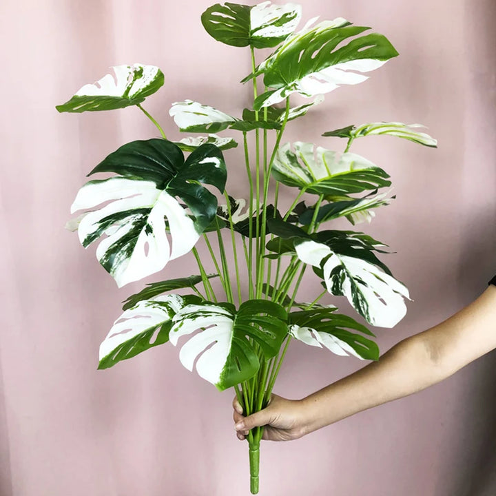 Large Artificial Monstera Leaves – 75cm Tropical Palm Branch