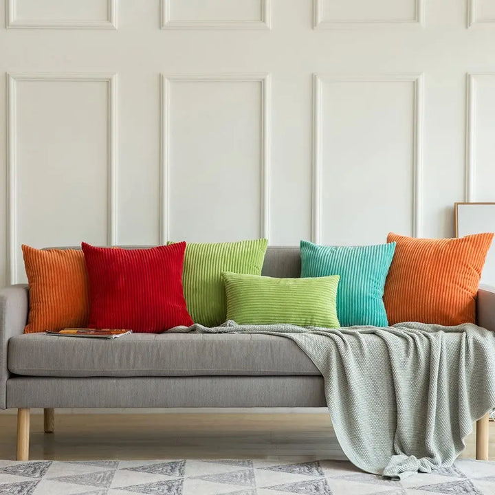 Large Soft Corduroy Cushion Cover – Nordic Striped Pillowcase