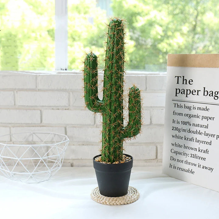 Tall Artificial Cactus Decor – 30-43cm Green Thorn Ball Succulent for Home, Office & Event Styling