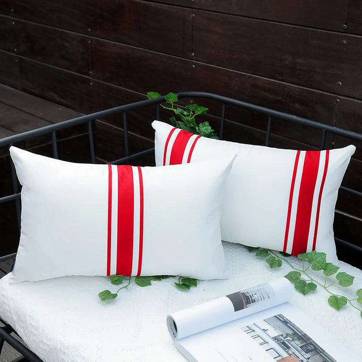 Set of 2 Outdoor Waterproof Cushion Covers for Patio & Garden