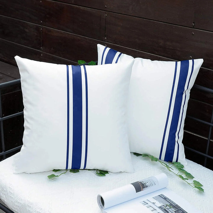 Set of 2 Outdoor Waterproof Cushion Covers for Patio & Garden