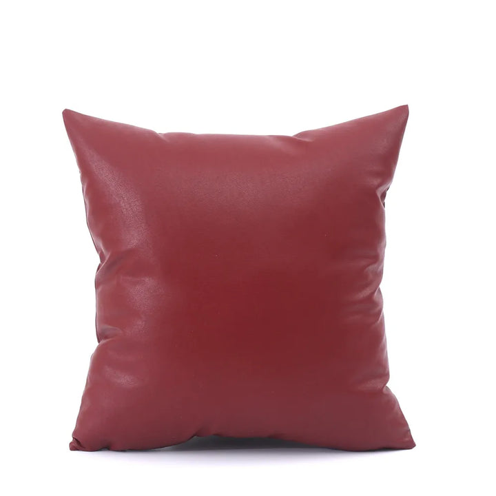 Luxury Faux Leather Cushion Cover – Modern Decorative