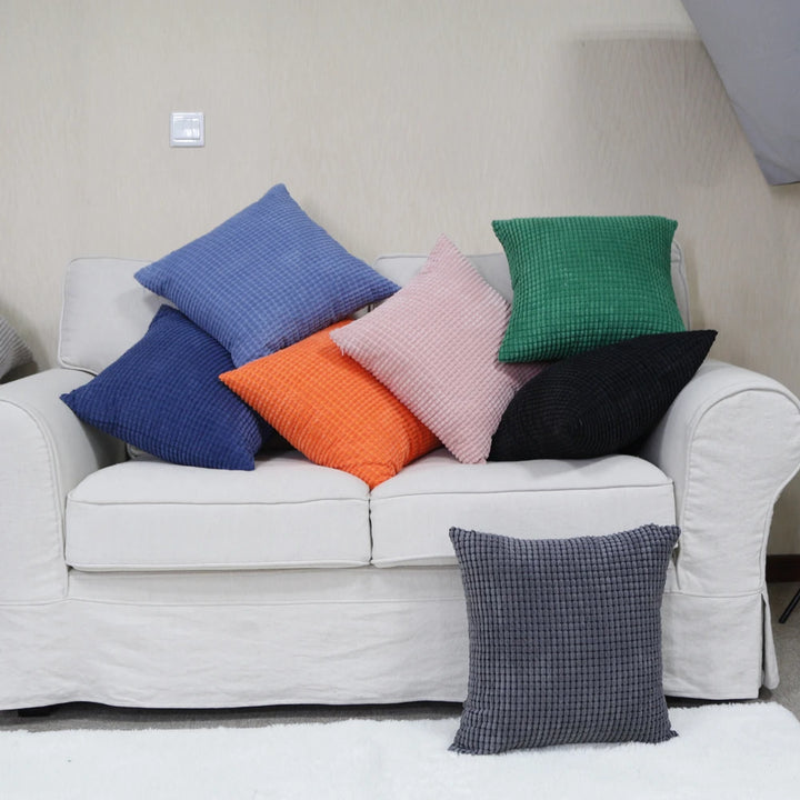 Striped Corduroy Pillow Cover Nordic Soft Decorative Case