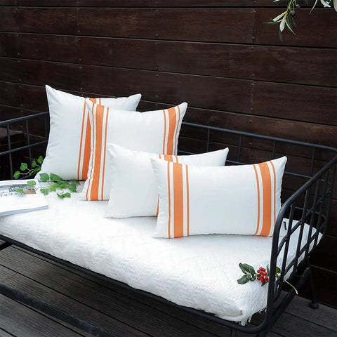 Set of 2 Outdoor Waterproof Cushion Covers for Patio & Garden