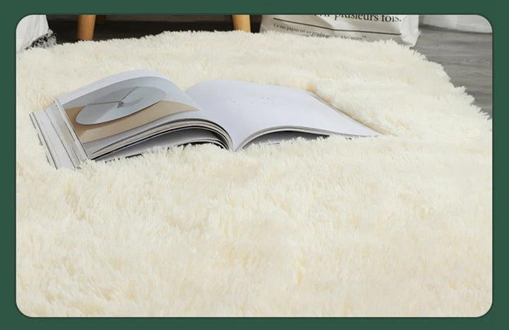 Oval Silky Plush Soft Rug for Modern Living Room