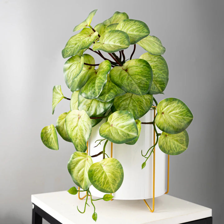 45cm Artificial Hanging Rattan Plant – Faux Begonia Leaf Vine for Wall, Desk & Event Décor