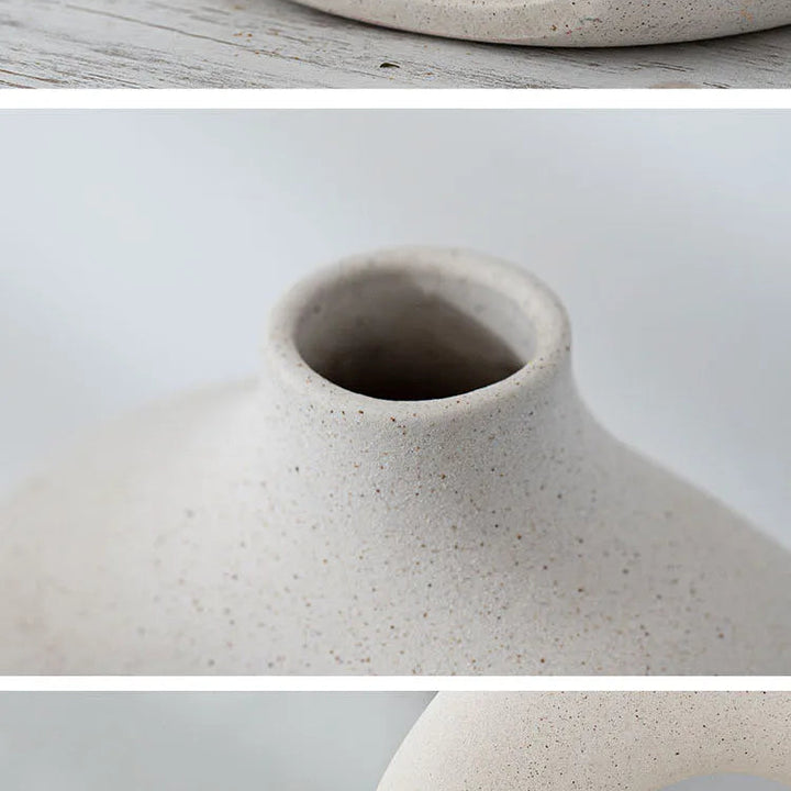 Nordic Donut Ceramic Vase – Modern Pampas Grass Home Décor