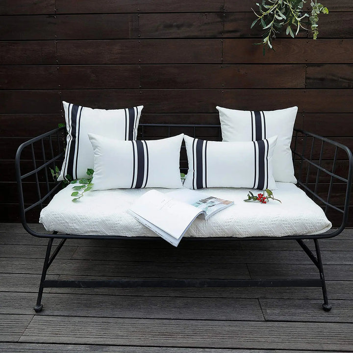 Set of 2 Outdoor Waterproof Cushion Covers for Patio & Garden