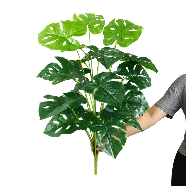 Large Artificial Monstera Leaves – 75cm Tropical Palm Branch