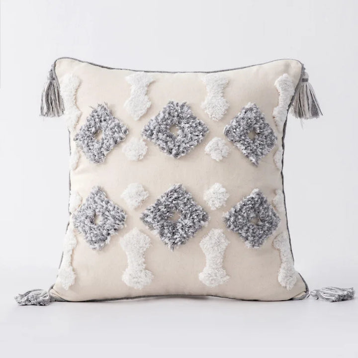 Boho Tufted Pillow Cover – Tassel Cotton Cushion Case