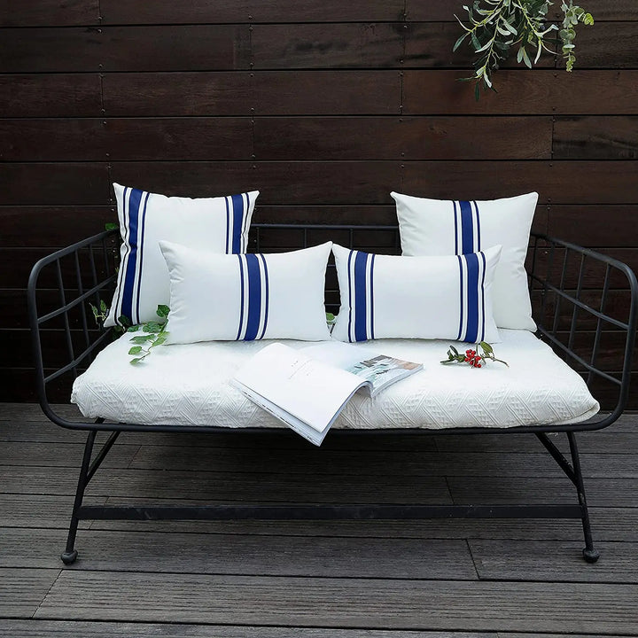 Set of 2 Outdoor Waterproof Cushion Covers for Patio & Garden