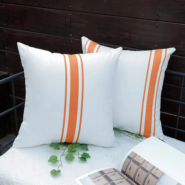 Set of 2 Outdoor Waterproof Cushion Covers for Patio & Garden