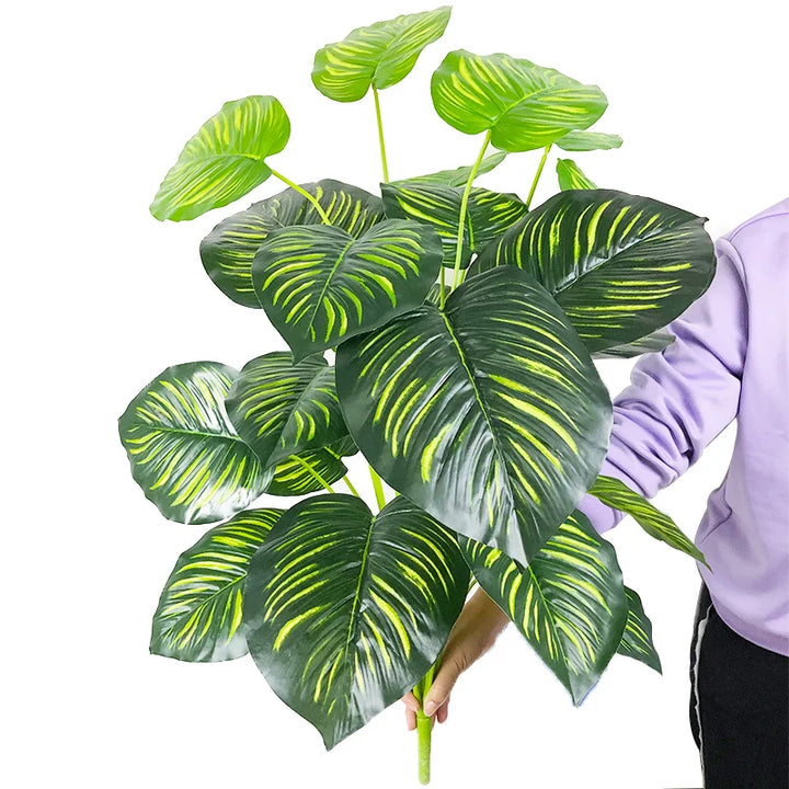 Large Artificial Monstera Leaves – 75cm Tropical Palm Branch