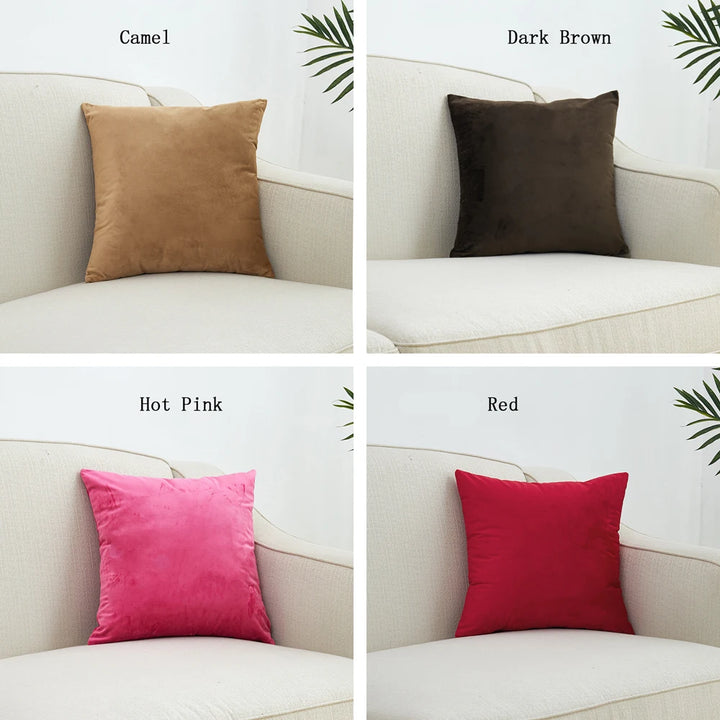 Superfine Velvet Cushion Cover – Soft Solid Luxury Pillowcase