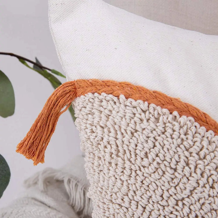 Moroccan Boho Tufted Tassel Cushion Cover – Decorative Pillow