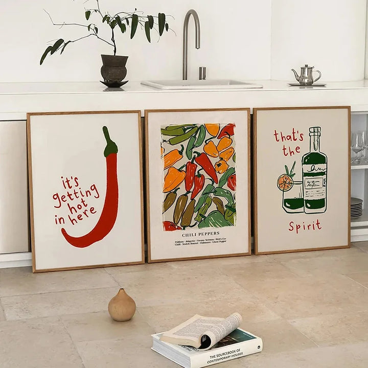 Japanese Hot Chilli Pepper Canvas Print – Kitchen Wall Art