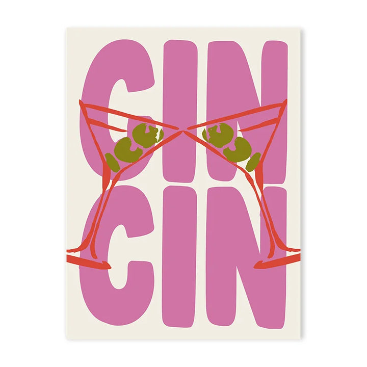 Vintage Wine & Food Poster – Minimalist Bar Wall Art