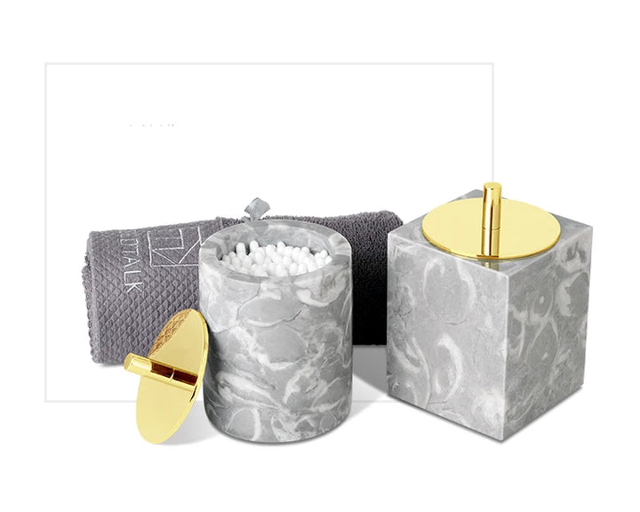 Pitaya Marble Bathroom Set – Luxury Soap Dispenser & Organizer