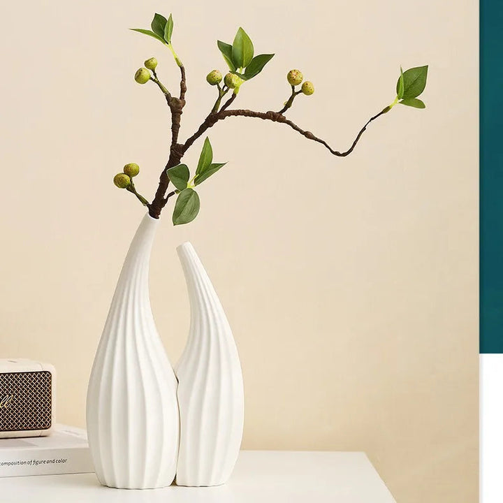 Abstract Couple Ceramic Vase Set – Modern Nordic Decor