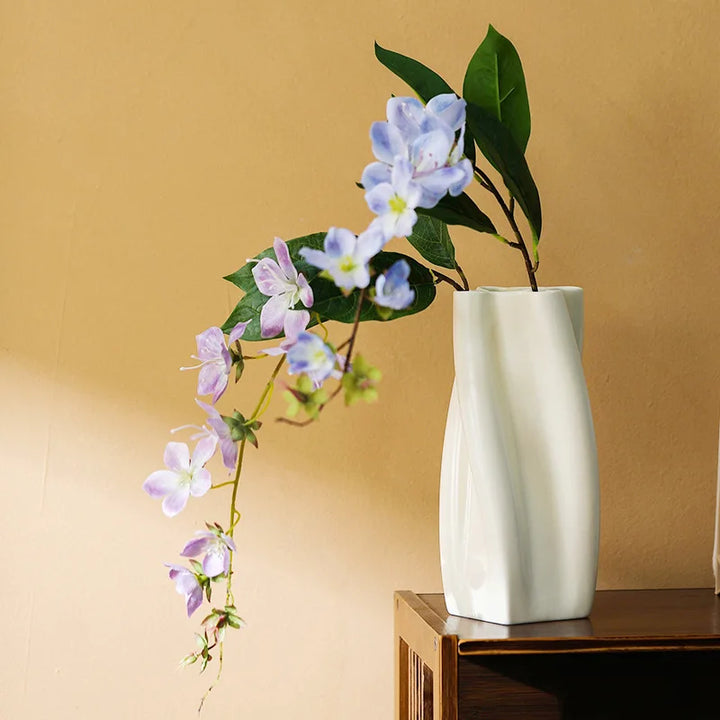 Colorful Curved Ceramic Vase – Modern Table Centerpiece