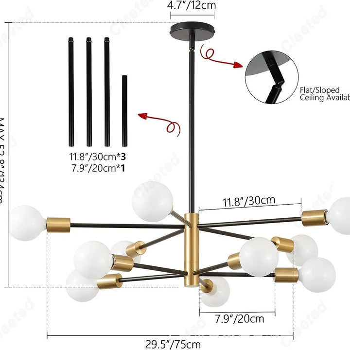 Modern Minimalist LED Chandelier – European Style Pendant Light