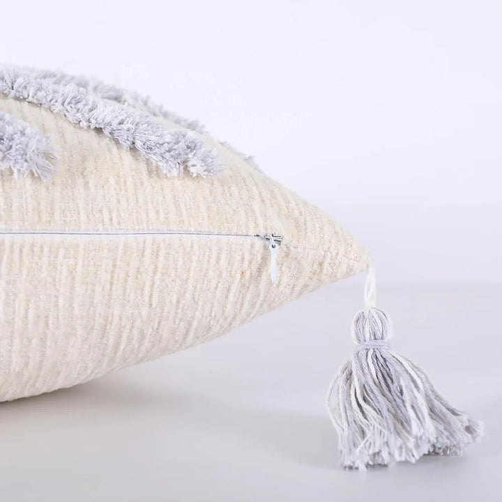 Luxury Chenille Tufted Boho Pillow Covers – Decorative Cushion Cases with Tassels for Sofa, Bed & Farmhouse Decor