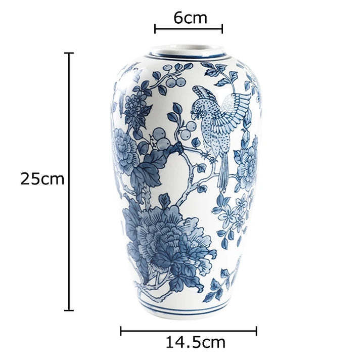 Blue and White Porcelain Vase – Classic Ceramic Table Decor