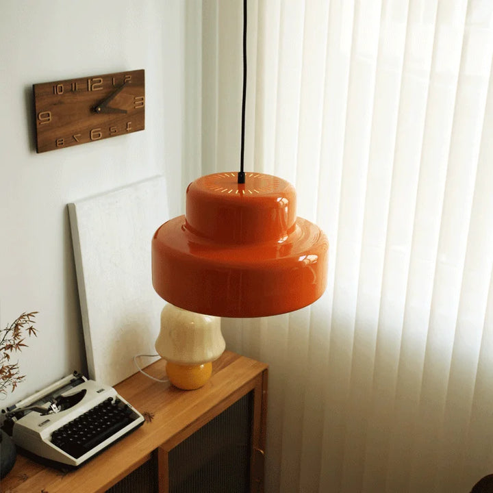 Bauhaus Vintage Orange Pendant Lamp – Retro Iron Light