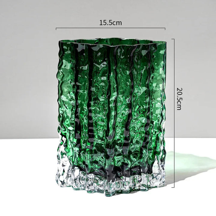 Creative Glacier Glass Vase – Modern Transparent Decor