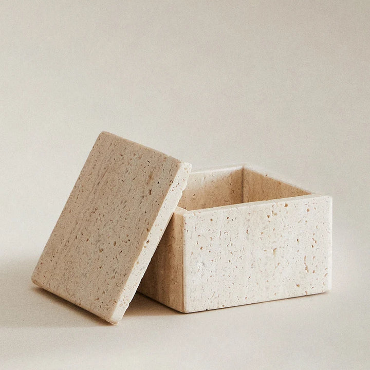 Travertine Marble Storage Jar – Jewelry & Bathroom Organizer