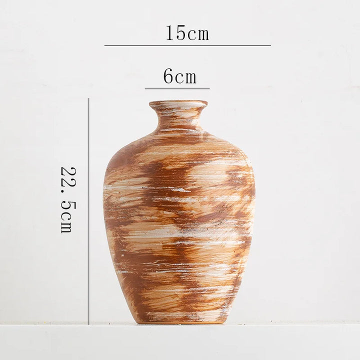 Rustic Textured Ceramic Vase – Modern Pottery Centerpiece for Living Room, Kitchen, Bedroom & Home Decoration