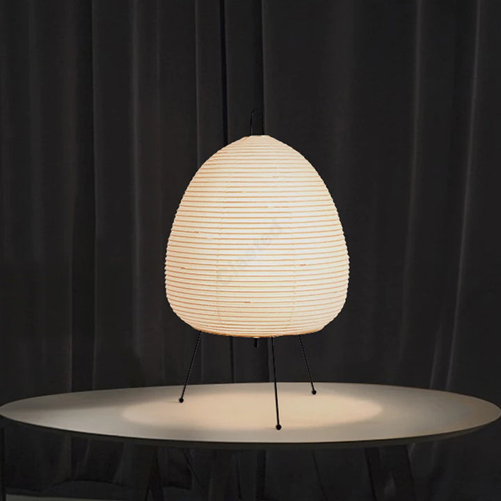 Japanese Rice Paper Table Lamp – Wabi-Sabi Akari Style Bedside & Living Room Lighting Décor