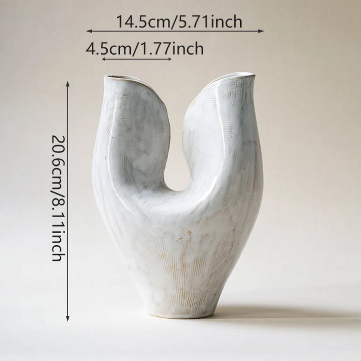 Double Mouth Ceramic Vase – Nordic Retro Home Decor